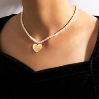 Korean Peach Heart Butterfly Pendant Pearl Alloy Starfish Shell Clavicle Chain main image 5