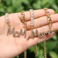 Letters Mom Necklace Mother's Day Retro Copper Collarbone Chain main image 1