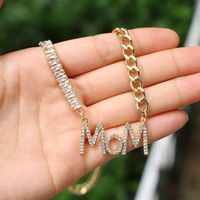 Letters Mom Necklace Mother's Day Retro Copper Collarbone Chain main image 3