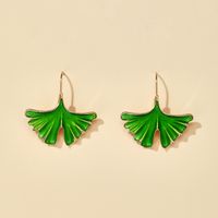 Fashion New Ginkgo Leaf Short Alloy Earrings Wholesale main image 3