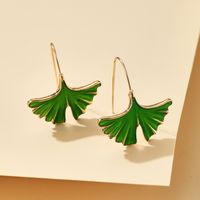 Fashion New Ginkgo Leaf Short Alloy Earrings Wholesale main image 5