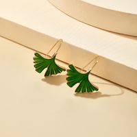 Fashion New Ginkgo Leaf Short Alloy Earrings Wholesale main image 6