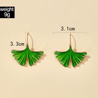 Fashion New Ginkgo Leaf Short Alloy Earrings Wholesale main image 7