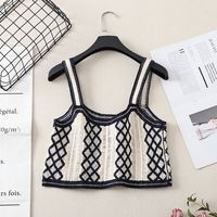 New Retro Crochet Lace Flower Rhombus Knitted Camisole main image 6