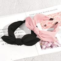 New Bow Female Knot Simple Fashion Solid Color Headband Fabric main image 4