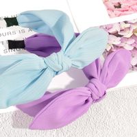 New Bow Female Knot Simple Fashion Solid Color Headband Fabric main image 5