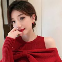Korean Style Heart Shaped Hollowed Bows Alloy Stud Earrings Wholesale main image 5