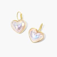 Korean Style Heart Shaped Pearl Metal Drop Earrings Wholesale main image 5
