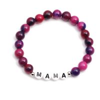 Simple Natural Stone Purple Letter Mom Beaded Mother's Day Bracelet Wholesale main image 6