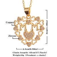 New Heart-shaped Mom Pendant Copper Inlaid Zircon Necklace main image 4