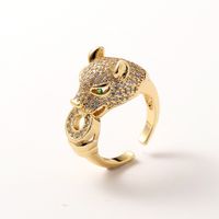 Hip-hop New Leopard Copper-plated Real Gold Tail Ring main image 1