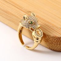 Hip-hop New Leopard Copper-plated Real Gold Tail Ring main image 3