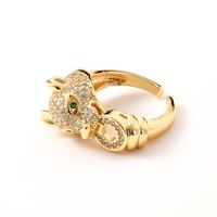 Hip-hop New Leopard Copper-plated Real Gold Tail Ring main image 4