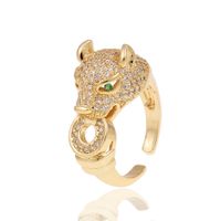 Hip-hop New Leopard Copper-plated Real Gold Tail Ring main image 6