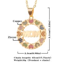 Classic Heart Mom Pendant Copper Inlaid Zircon Necklace main image 4
