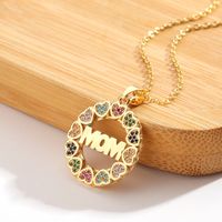 Classic Heart Mom Pendant Copper Inlaid Zircon Necklace main image 1