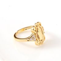 Fashion Retro Copper Plated Real Gold Virgin Mary Open Tail Ring main image 4