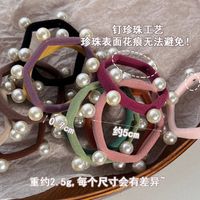 Pearl Towel Simple Candy Color Ponytail Elastic Hair Rope main image 3