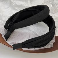 Black Sponge Female Wide-brimmed Headband Retro Simple Headdress main image 5