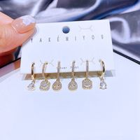 Yakemiyou Luxurious Water Droplets Gold Plated Zircon Earrings main image 5