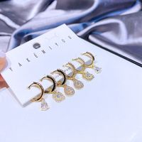 Yakemiyou Luxurious Water Droplets Gold Plated Zircon Earrings main image 4