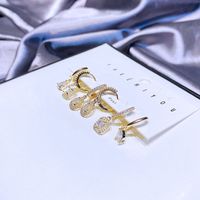 Yakemiyou Luxurious Water Droplets Gold Plated Zircon Earrings main image 3
