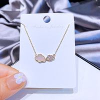 Korean Copper Gold-plated Zircon Shell Cloud Short Necklace main image 1