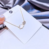 Korean Copper Gold-plated Zircon Shell Cloud Short Necklace main image 3