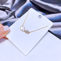 Korean Copper Gold-plated Zircon Shell Cloud Short Necklace main image 5