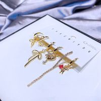 Yakemiyou Luxurious Bow Knot Gold Plated Zircon Earrings main image 5