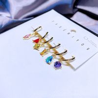 Yakemiyou Fashion Color Zircon Copper Geometric Earrings Set main image 5