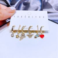 Yakemiyou Fashion Heart Gold Plated Zircon Gold Plated Earrings main image 4