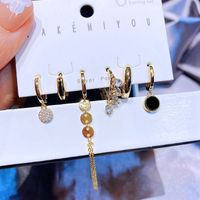 Yakemiyou Earrings Set Copper Round Brand Zircon Tassel Copper Earrings main image 1