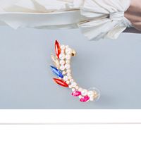 Fashion Geometric Shape Contrast Color Inlaid Pearls Alloy Stud Earrings main image 4