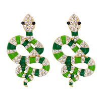 New Creative Snake Pendant Diamond Earrings main image 2