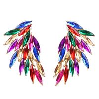 New Feather Diamond Wings Color Stud Earrings main image 3