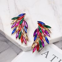 New Feather Diamond Wings Color Stud Earrings main image 1
