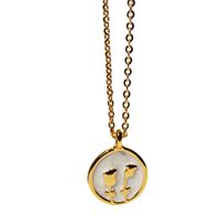 White Enamel Rose Pendant Copper Gold-plated Necklace main image 6