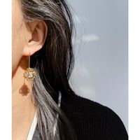 Fashion Geometric Pattern Inlaid Zircon Copper Drop Earrings Wholesale main image 3