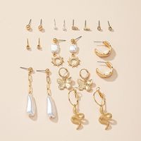 Accessoires De Mode Alliage Perle 10 Paires De Boucles D&#39;oreilles Combinaison main image 3