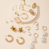 Fashion Accessories Alloy Pearl 10 Pairs Earring Set Combination main image 4