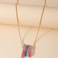 Simple Colorful Crystal Stone Pendant Necklace main image 1