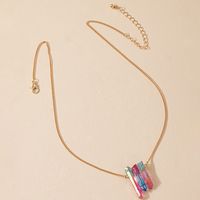Simple Colorful Crystal Stone Pendant Necklace main image 3