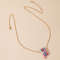Simple Colorful Crystal Stone Pendant Necklace main image 4