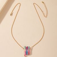 Simple Colorful Crystal Stone Pendant Necklace main image 5
