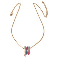 Simple Colorful Crystal Stone Pendant Necklace main image 6