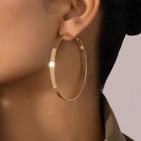 Exaggerated Geometric Circle Solid Color Alloy Hoop Earrings Wholesale main image 1