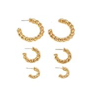 Simple Solid Color Twisted Circle Alloy Earrings Ear Studs Wholesale main image 6