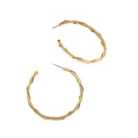 Exaggerated Large Circle Geometric Twisted Alloy Hoop Earrings main image 6