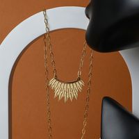 Nuevo Collar Con Colgante De Hoja Tridimensional Chapado En Oro De 14k De Acero Inoxidable main image 1